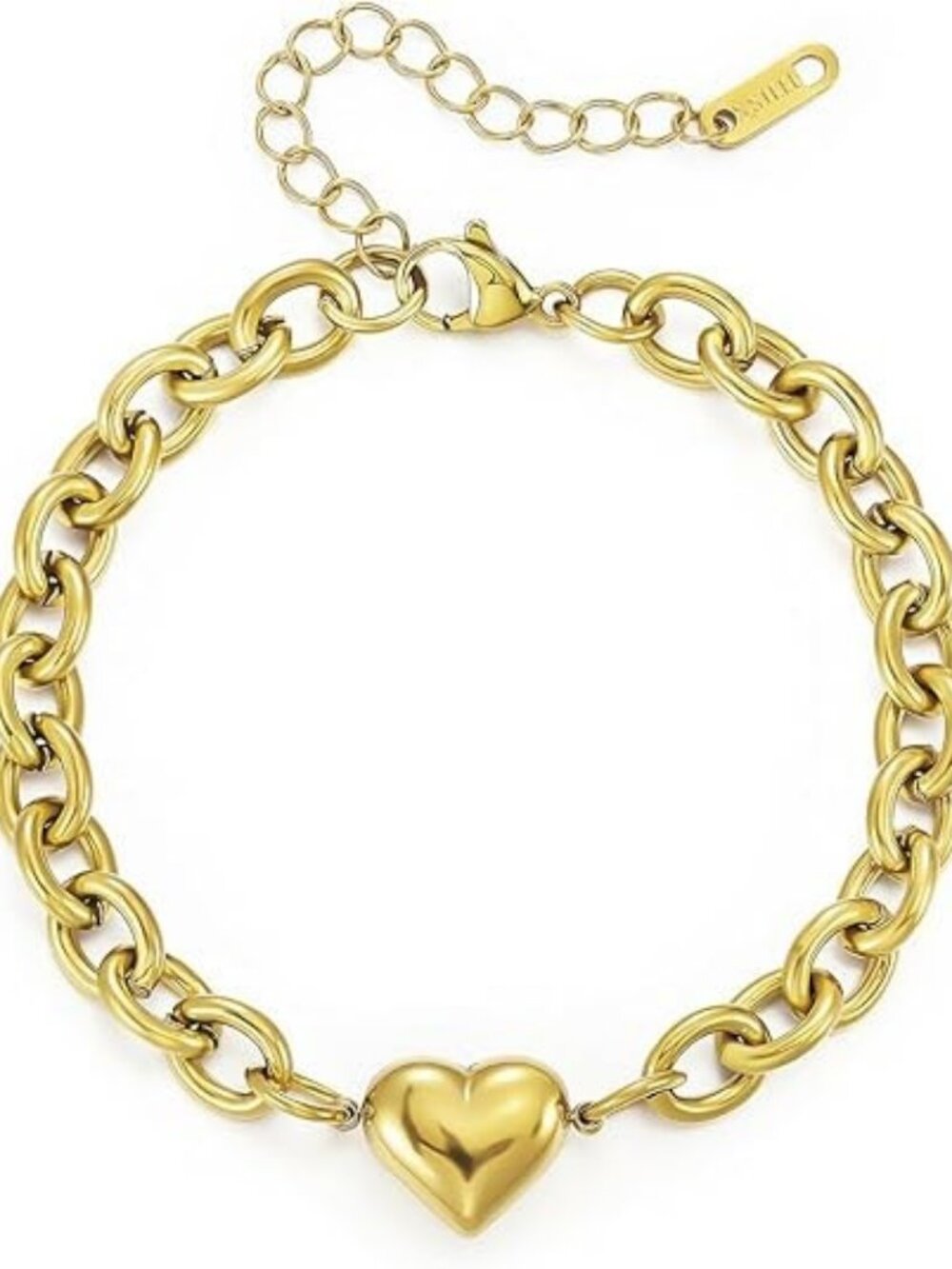 Gold Heart Heart Bracelet Stainless Steel 18K Gold Plated
